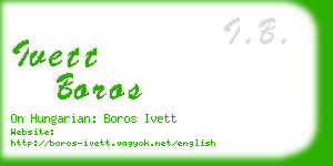 ivett boros business card